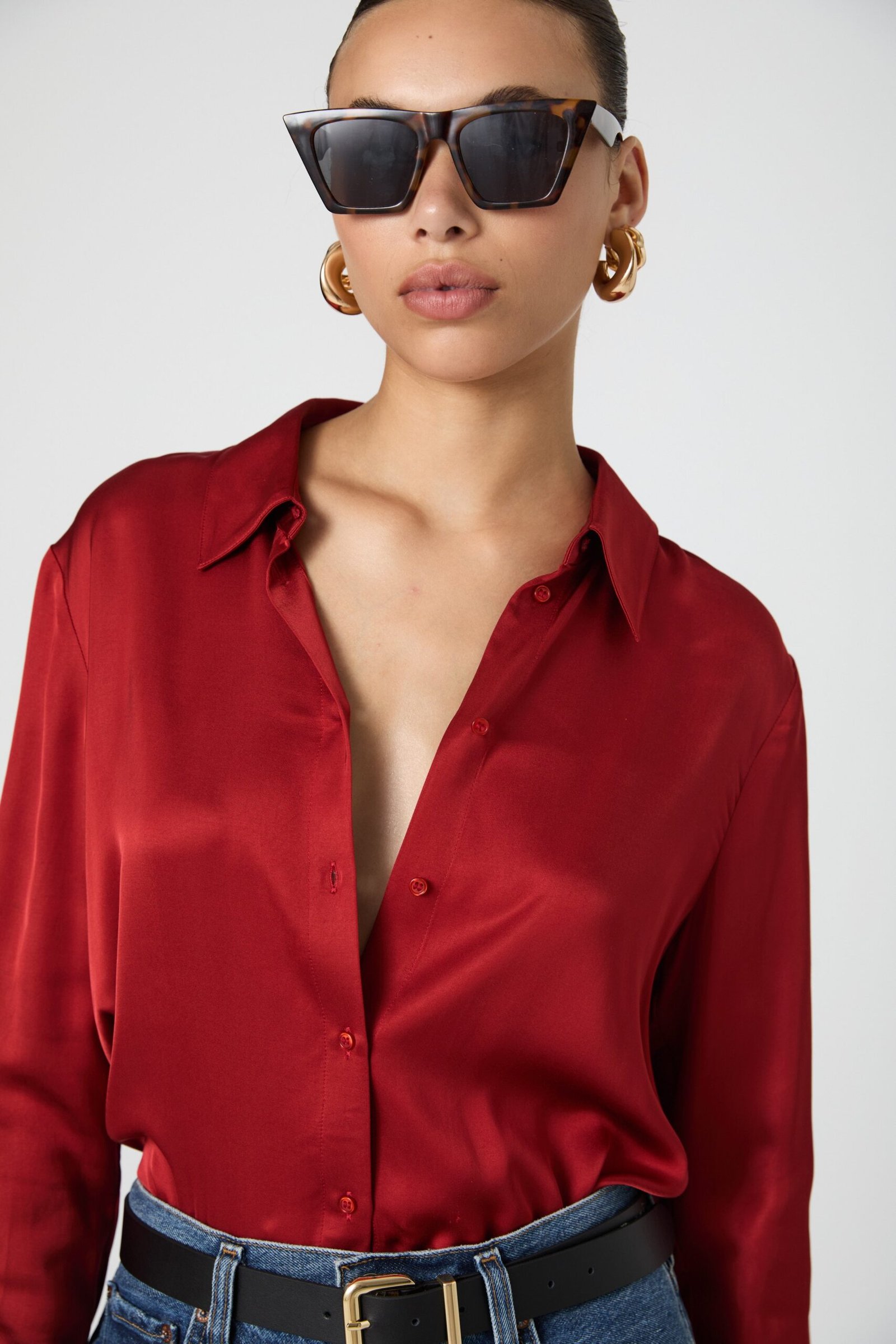 2024_7_FrenchConnection_6561.jpg Ennis Satin Shirt - Image 1