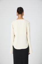 Carmen Crepe Bell Sleeve Blouse - Image 5