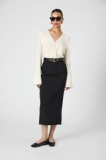 Carmen Crepe Bell Sleeve Blouse - Image 2