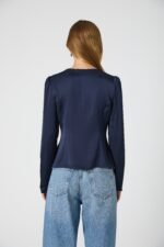 Ennis Satin Lace V-Neck Blouse - Image 4