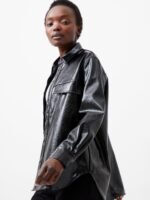 Emmet Vegan Leather Overshirt - Image 5